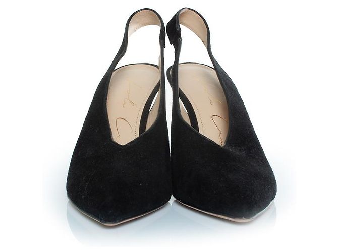 Décolleté slingback in suede nero Lola Cruz - vista 3