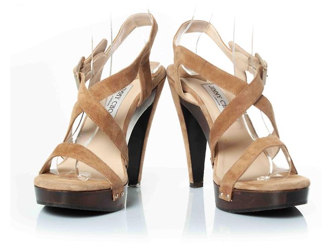 Jimmy choo camel colored suede clogsandal Brown - view 3