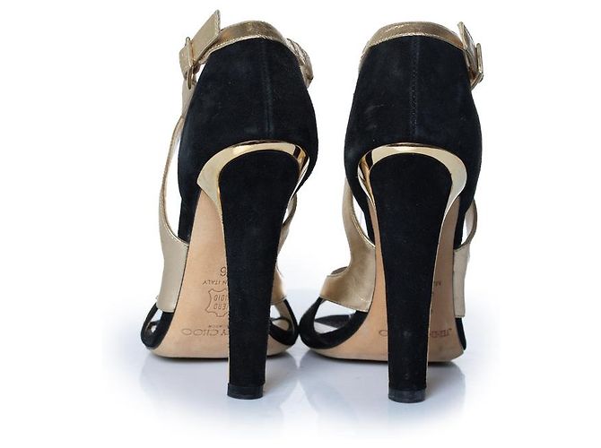 Sandali in suede e pelle Jimmy Choo D'oro Metallico - vista 5