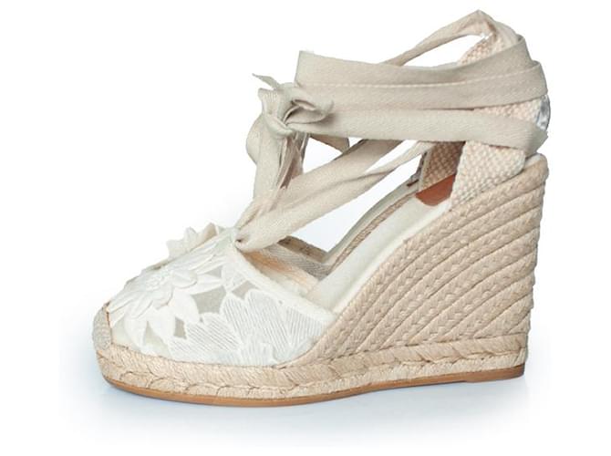 Wedge espadrille floreale Tory Burch Bianco - vista 2