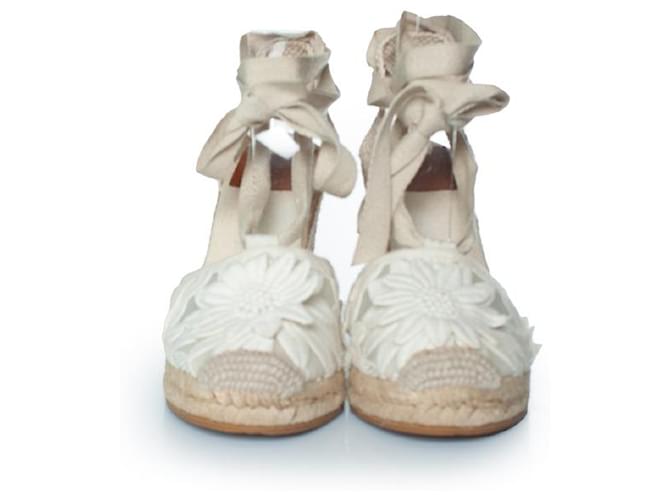 Wedge espadrille floreale Tory Burch Bianco - vista 3