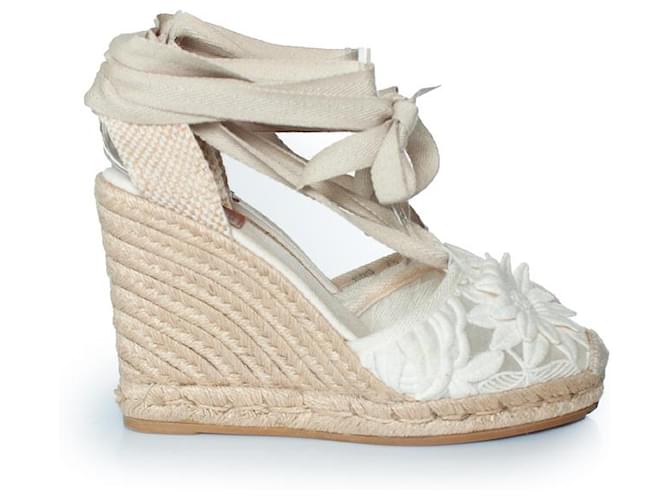 Wedge espadrille floreale Tory Burch Bianco - vista 6