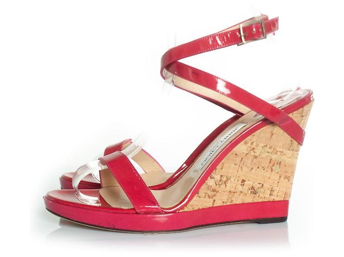 Fuchsia Sandale von Jimmy Choo mit Korkabsatz Pink - Ansicht 2