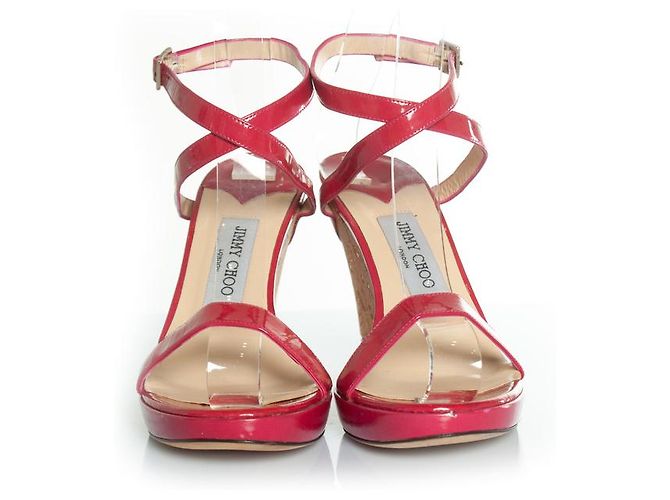 Fuchsia Sandale von Jimmy Choo mit Korkabsatz Pink - Ansicht 3