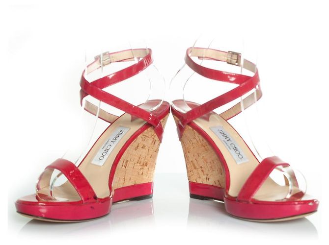 Fuchsia Sandale von Jimmy Choo mit Korkabsatz Pink - Ansicht 5