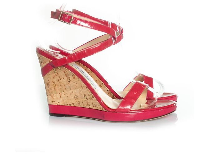 Fuchsia Sandale von Jimmy Choo mit Korkabsatz Pink - Ansicht 6