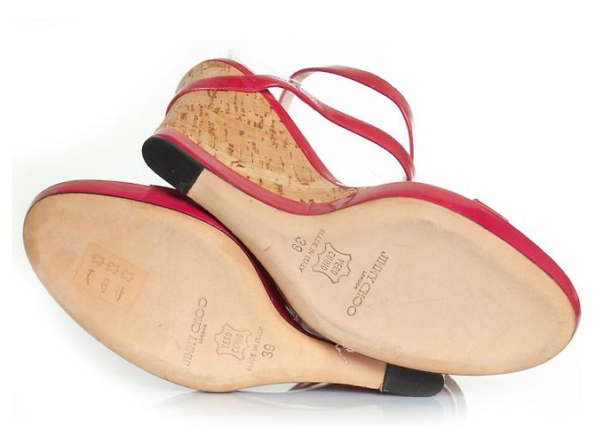 Fuchsia Sandale von Jimmy Choo mit Korkabsatz Pink - Ansicht 7