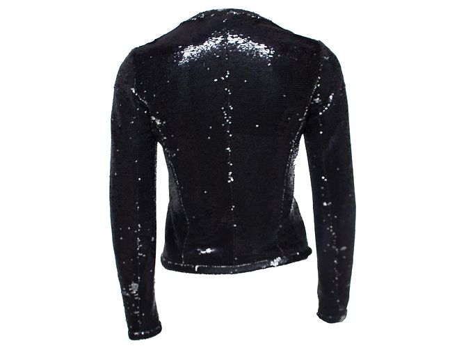 Blazer Maje con paillettes nere e argento Nero - vista 3