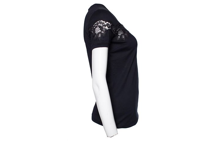Camiseta negra Dolce & Gabbana con encaje Negro - vista 4