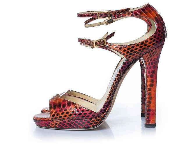 Jimmy Choo Python Sandale in Orange und Pink - Ansicht 2