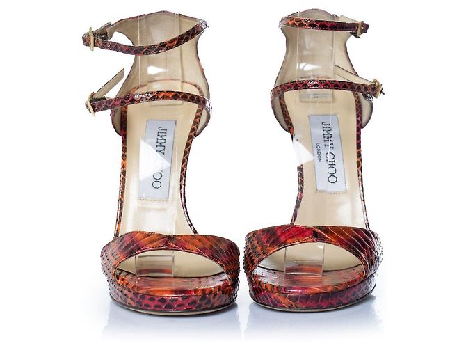 Jimmy Choo Python Sandale in Orange und Pink - Ansicht 5
