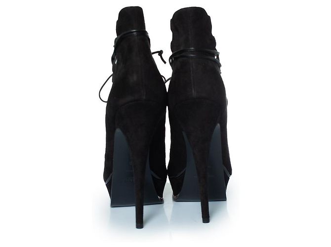 Décolleté Tribute 16 in suede con lacci Saint Laurent Nero - vista 3