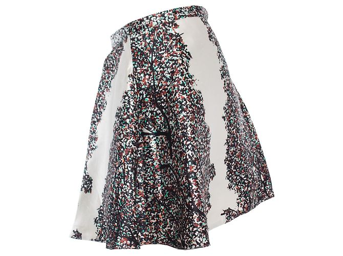 Falda de seda beige de Balenciaga con pliegues Castaño - vista 3