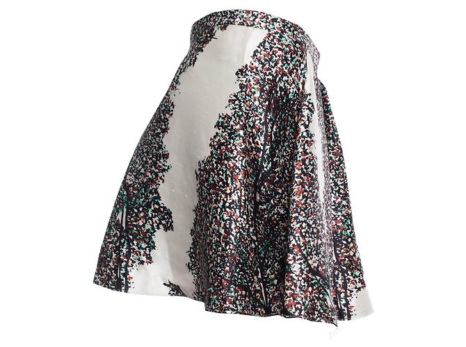 Falda de seda beige de Balenciaga con pliegues Castaño - vista 4