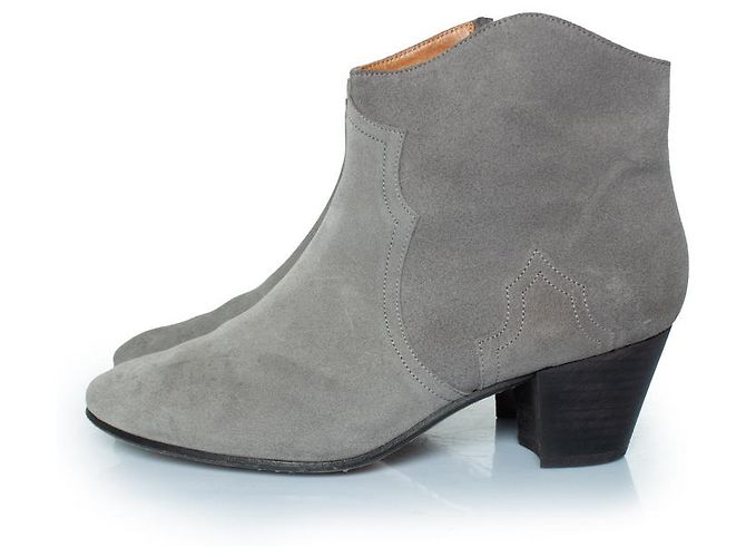 Botas western de ante Isabel Marant en gris - vista 2