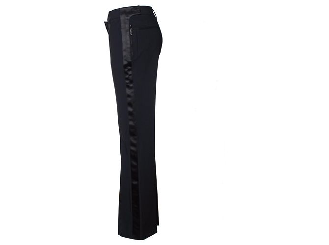 Christian Dior Schwarze Dior-Hose mit Satinpaspel. - Ansicht 3