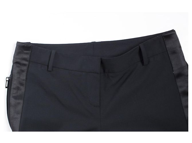 Christian Dior Schwarze Dior-Hose mit Satinpaspel. - Ansicht 6