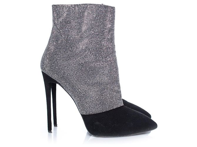 Botines de malla de cristal Giuseppe Zanotti Plata Metálico - vista 5