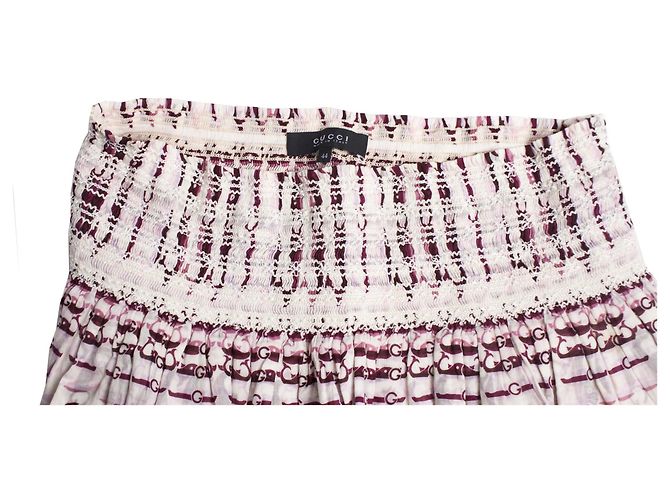 Falda con volantes de Gucci con estampado de canalé. Rosa - vista 6