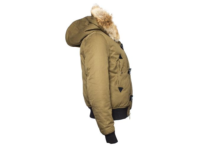 Giacca bomber verde in cotone Dsquared2 Cachi - vista 4