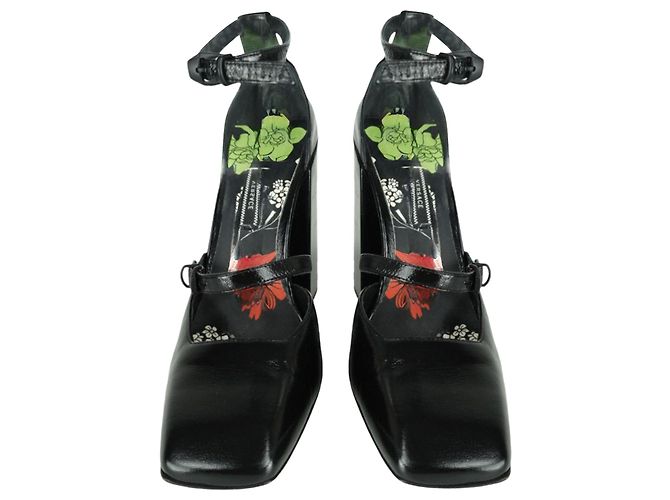 Tacchi a blocco Mary Jane neri Versace Nero - vista 2