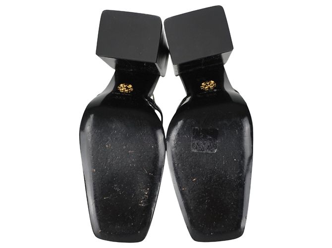 Tacchi a blocco Mary Jane neri Versace Nero - vista 7