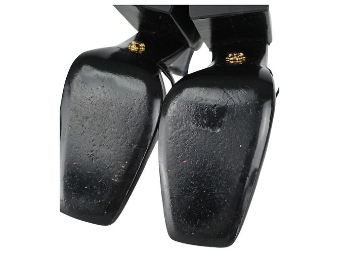 Tacchi a blocco Mary Jane neri Versace Nero - vista 8