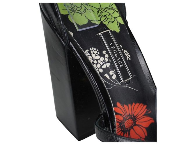 Tacchi a blocco Mary Jane neri Versace Nero - vista 9