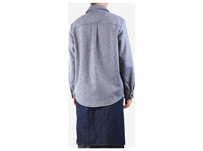 Apc Camisa de bolsillo de mezcla de lana azul - tamaño UK 12 - vista 2