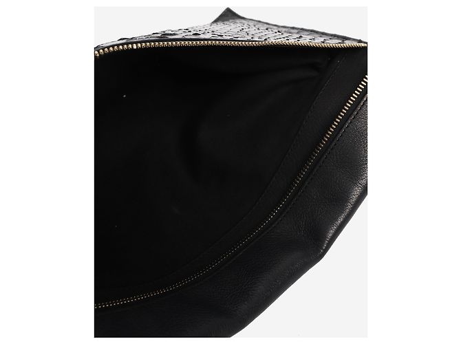 Victoria Beckham Clutch aus schwarzem Schlangenleder mit Prägung - Ansicht 5