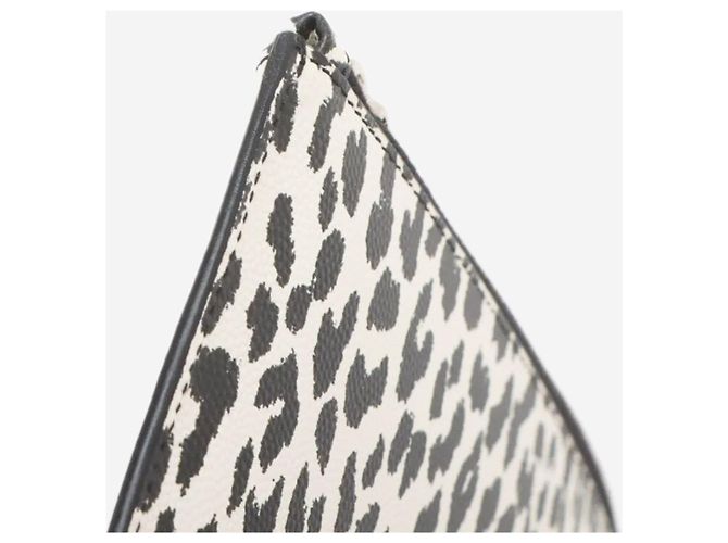 Saint Laurent Clutch in pelle con stampa leopardata bianca e nera Bianco - vista 10