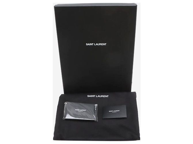 Saint Laurent Clutch in pelle con stampa leopardata bianca e nera Bianco - vista 12