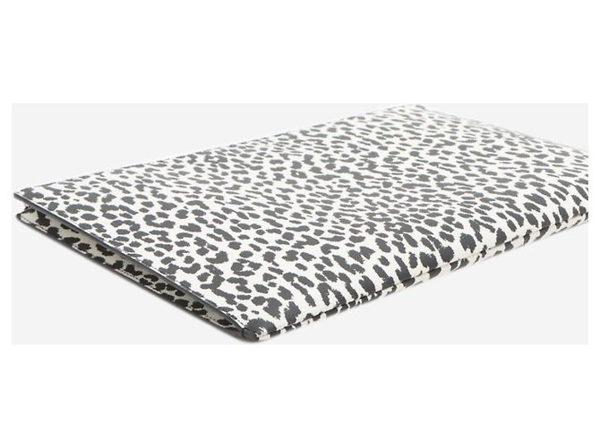 Saint Laurent Clutch in pelle con stampa leopardata bianca e nera Bianco - vista 4
