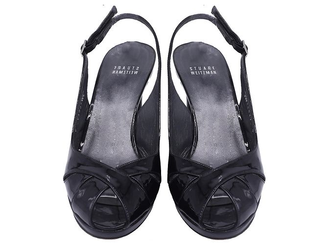 Slingback-Pumps von Stuart Weitzman aus schwarzem Lackleder - Ansicht 2