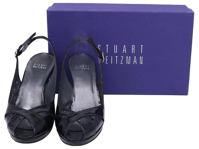 Slingback-Pumps von Stuart Weitzman aus schwarzem Lackleder - Ansicht 6