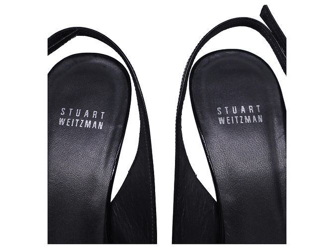 Slingback-Pumps von Stuart Weitzman aus schwarzem Lackleder - Ansicht 7