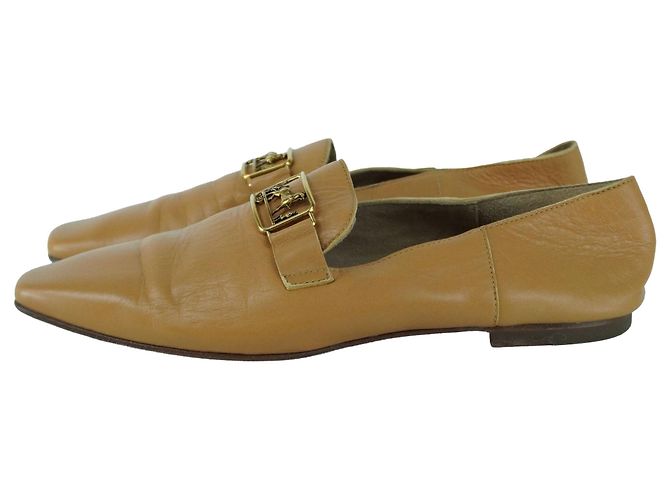 Hermès Mocassini HERMES in pelle di capra morbida marrone Giallo Cammello - vista 6