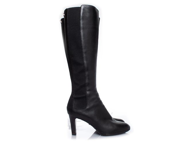 Botas de cuero elástico negras Sergio Rossi Negro - vista 4