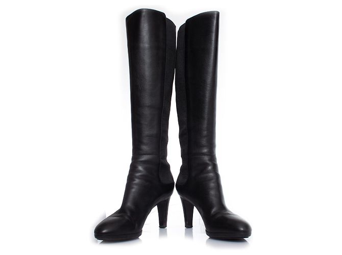 Botas de cuero elástico negras Sergio Rossi Negro - vista 6