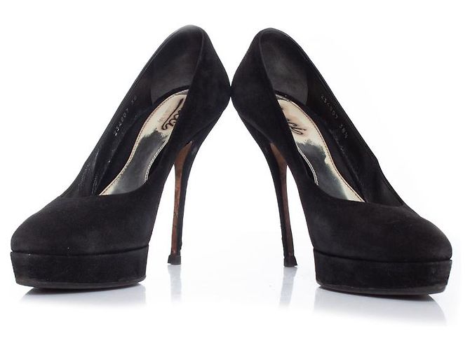 Décolleté platform in suede nero Gucci - vista 6
