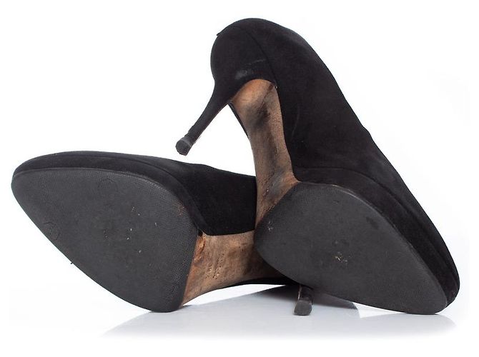 Décolleté platform in suede nero Gucci - vista 7
