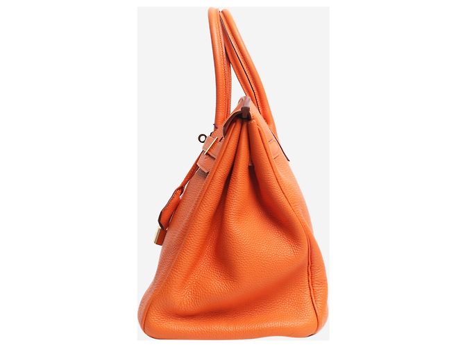 Hermès Borsa Birkin 35 arancione 2010 in pelle Clémence - vista 4