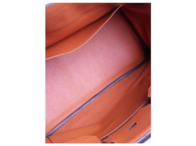 Hermès Borsa Birkin 35 arancione 2010 in pelle Clémence - vista 8