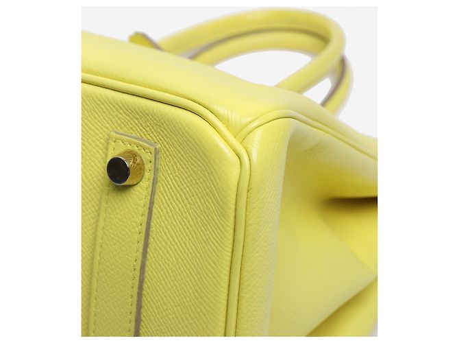 Hermès Lime Birkin 35 Tasche aus Epsom-Leder Gelb - Ansicht 5