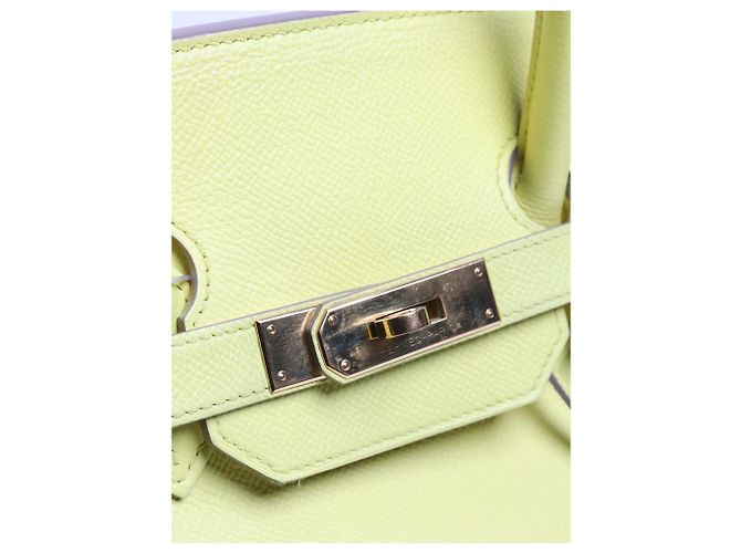 Hermès Lime Birkin 35 Tasche aus Epsom-Leder Gelb - Ansicht 6