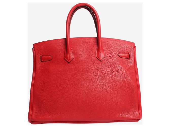 Hermès Borsa Birkin 35 rossa 2012 in pelle Clemence Rosso - vista 3