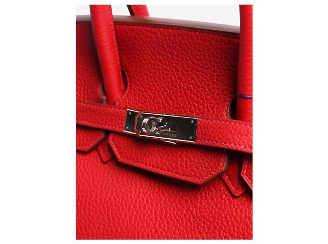 Hermès Borsa Birkin 35 rossa 2012 in pelle Clemence Rosso - vista 5