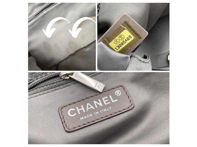 Timeless Chanel Stoff Schultertasche Zeitlos/Klassisch Grau - Ansicht 4