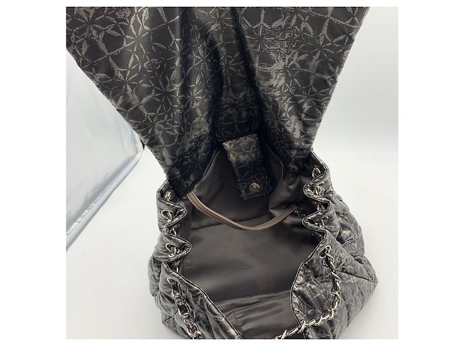 Timeless Chanel Stoff Schultertasche Zeitlos/Klassisch Grau - Ansicht 6
