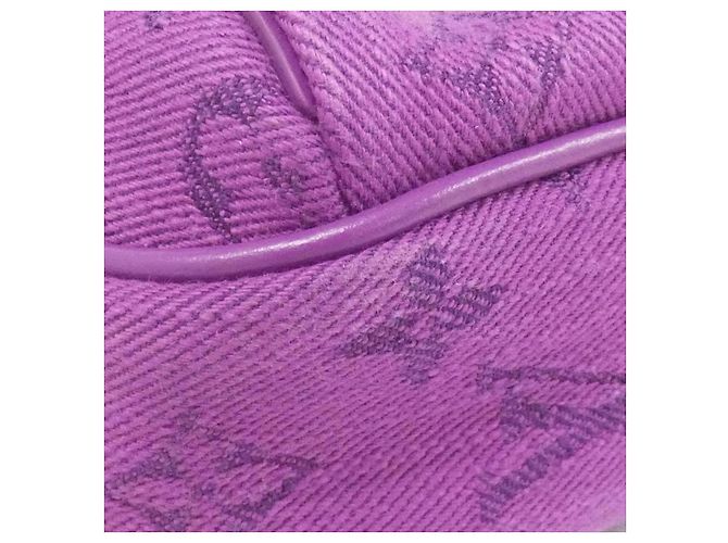 Borsa a Spalla in Denim Monogram Louis Vuitton Porpora - vista 3